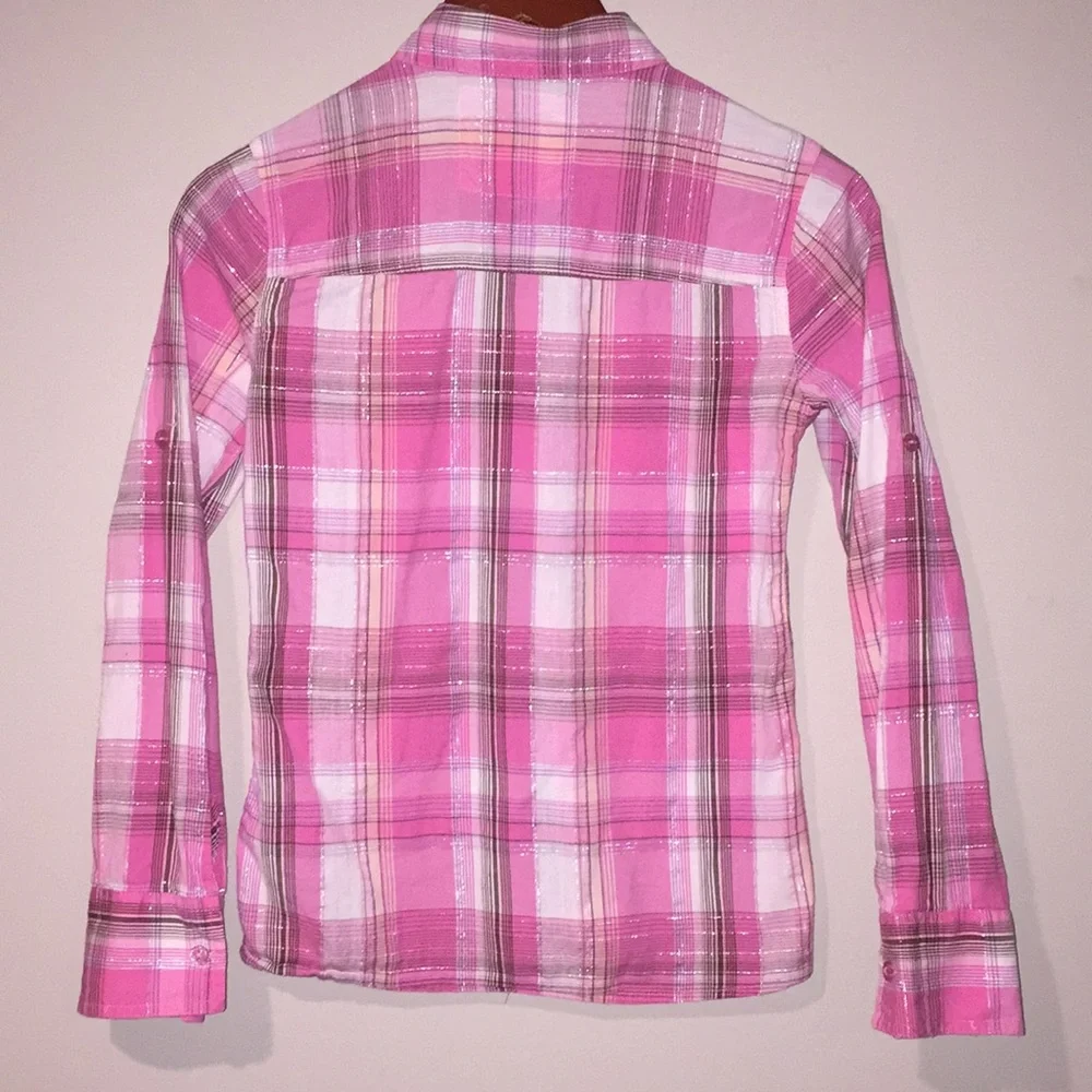 Justice Girl Plaid Shirt/Blouse Size 14